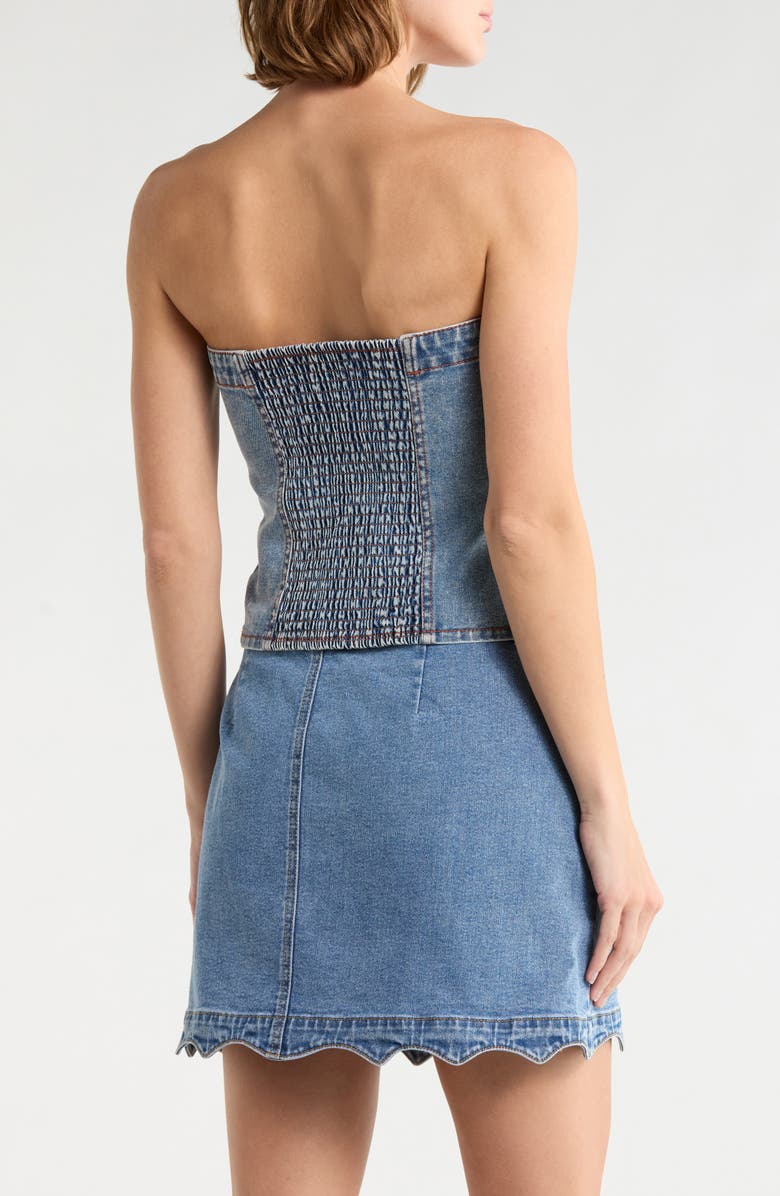 Vigoss Denim Tube Top, Alternate, color, Light Wash