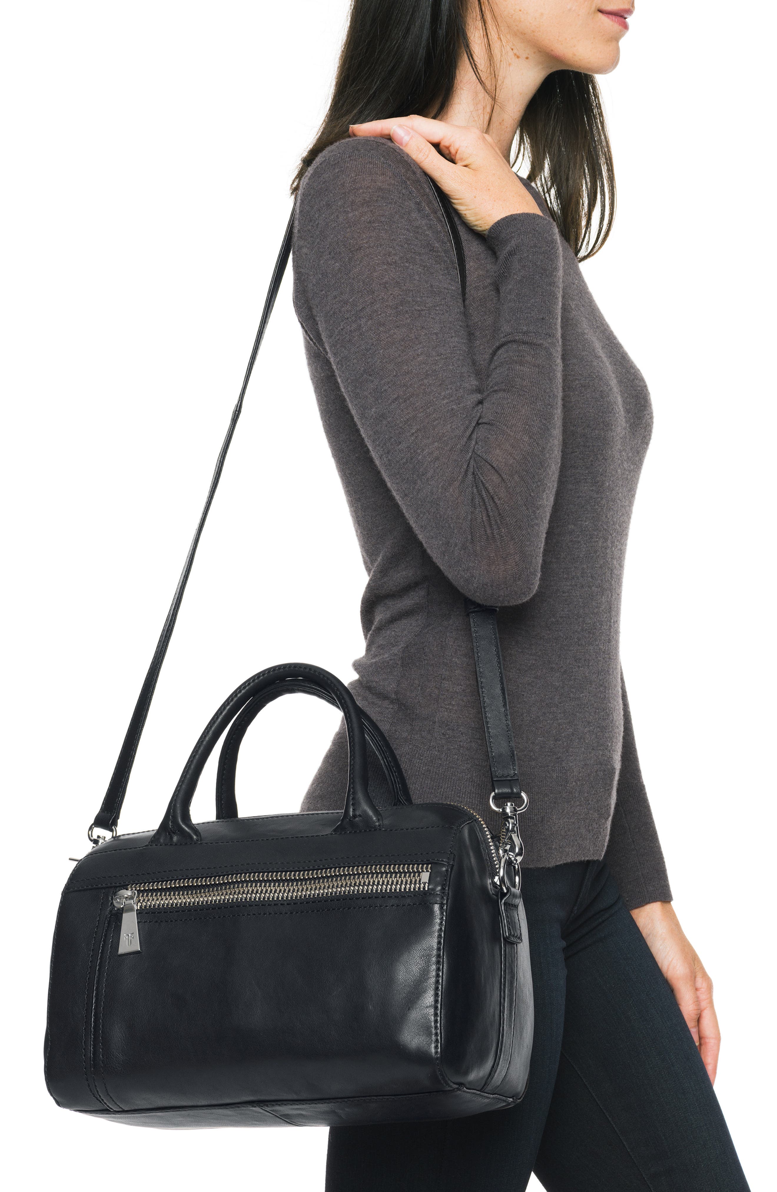 Frye Lena Lambskin Leather Satchel, Alternate, color, 