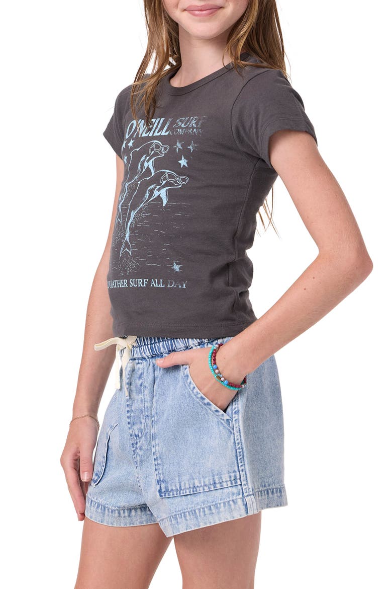 Kids' Willa Cotton Graphic T-Shirt, Alternate, color, WASHED BLACK