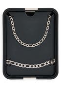 NORDSTROM RACK Men's Stainless Steel Figaro Chain Necklace & Bracelet Set