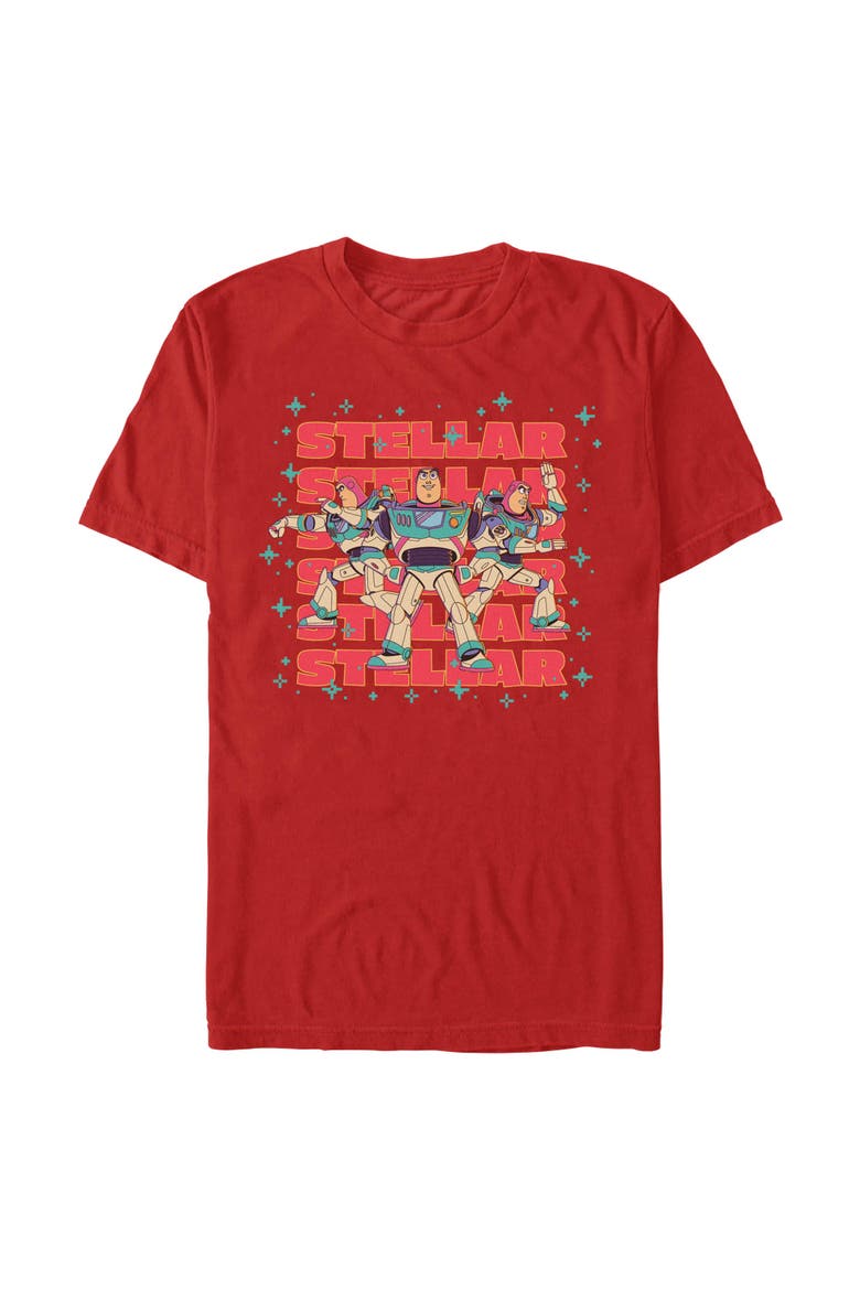 Men's Toy Story 5 Stellar Stars Buzz  Graphic T-Shirt, Main, color, Red