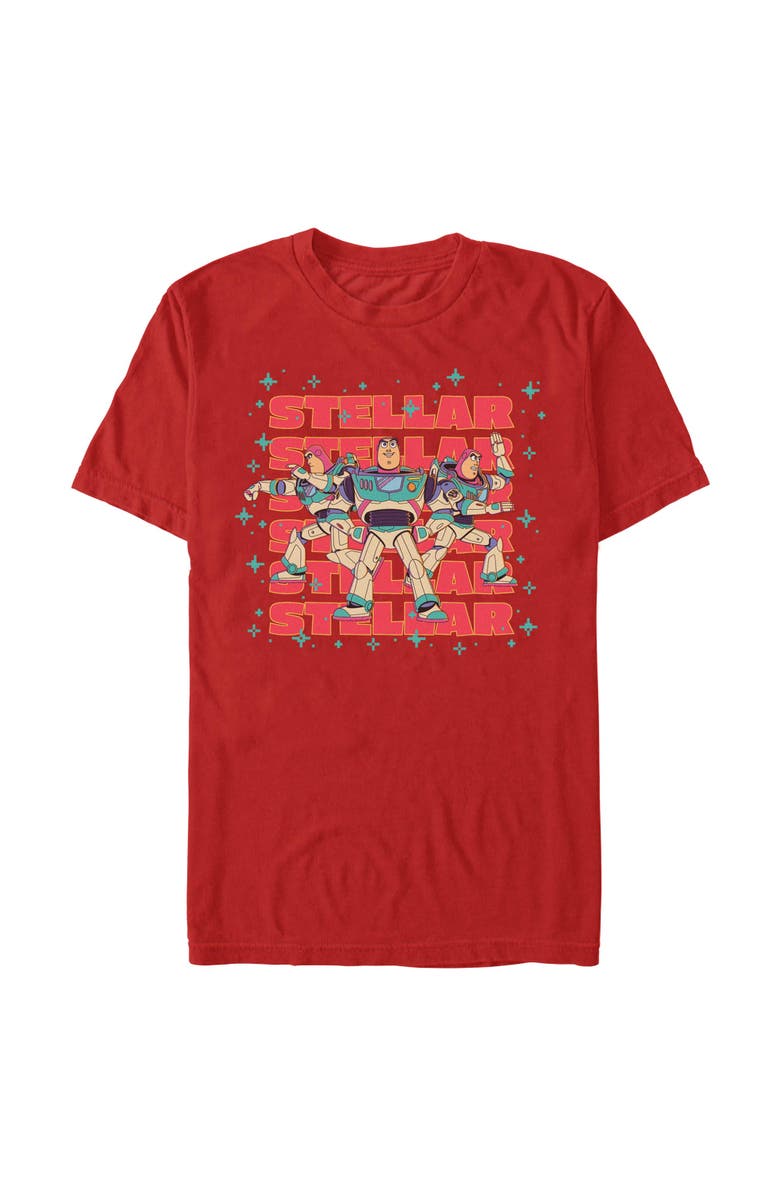 Toy Story 5 Men's Toy Story 5 Stellar Stars Buzz Graphic T-Shirt, Main, color, Red