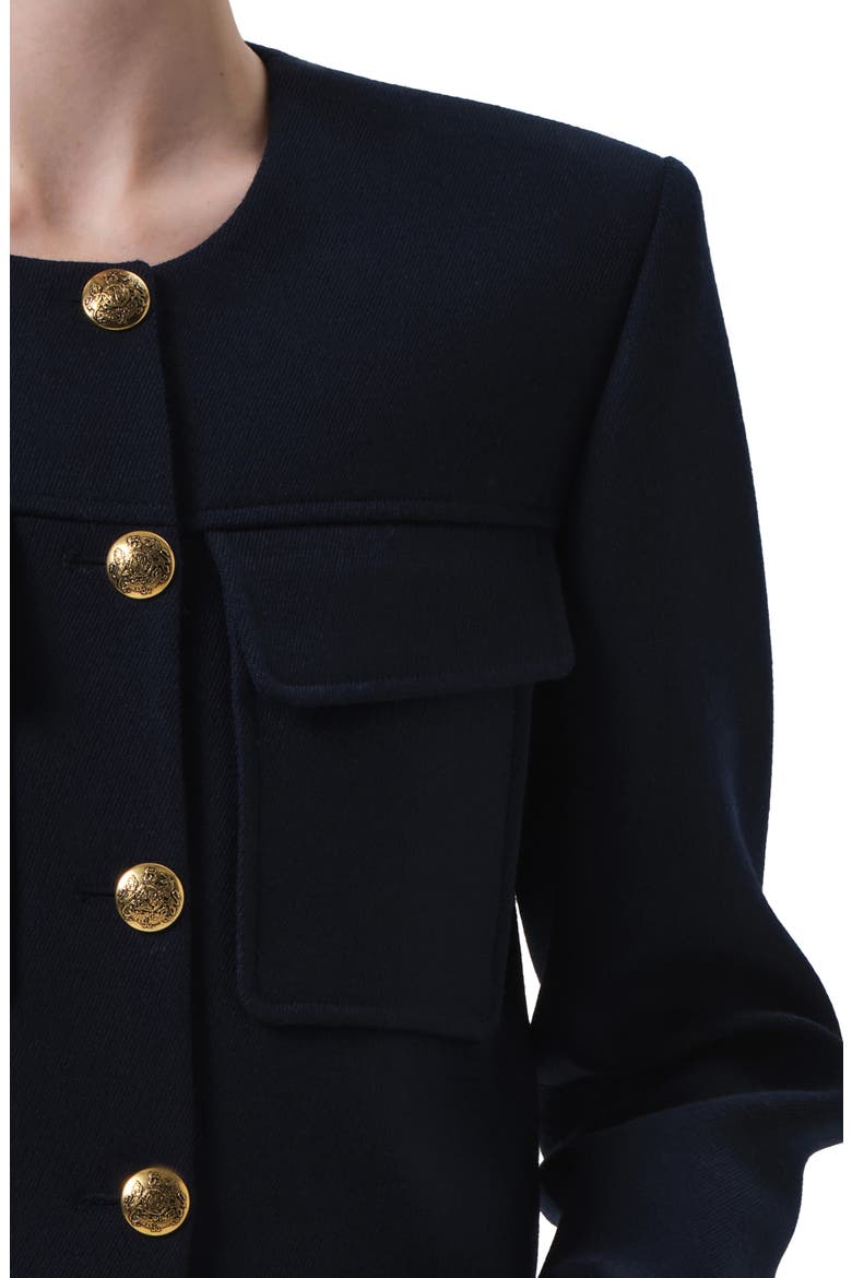 Sophia Crop Wool Jacket, Alternate, color, NAVY