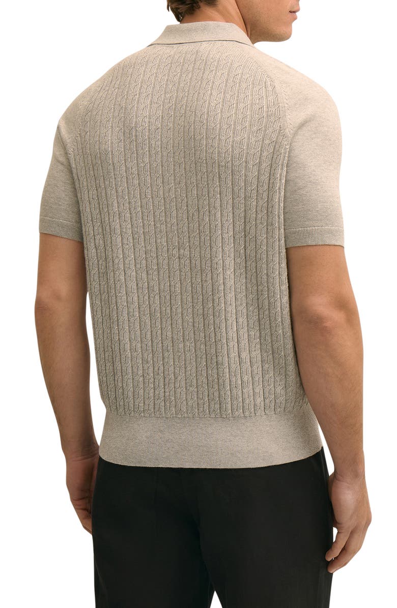 Brooks Brothers Mini Cable Cotton Short Sleeve Cardigan, Alternate, color, Bros Bc15