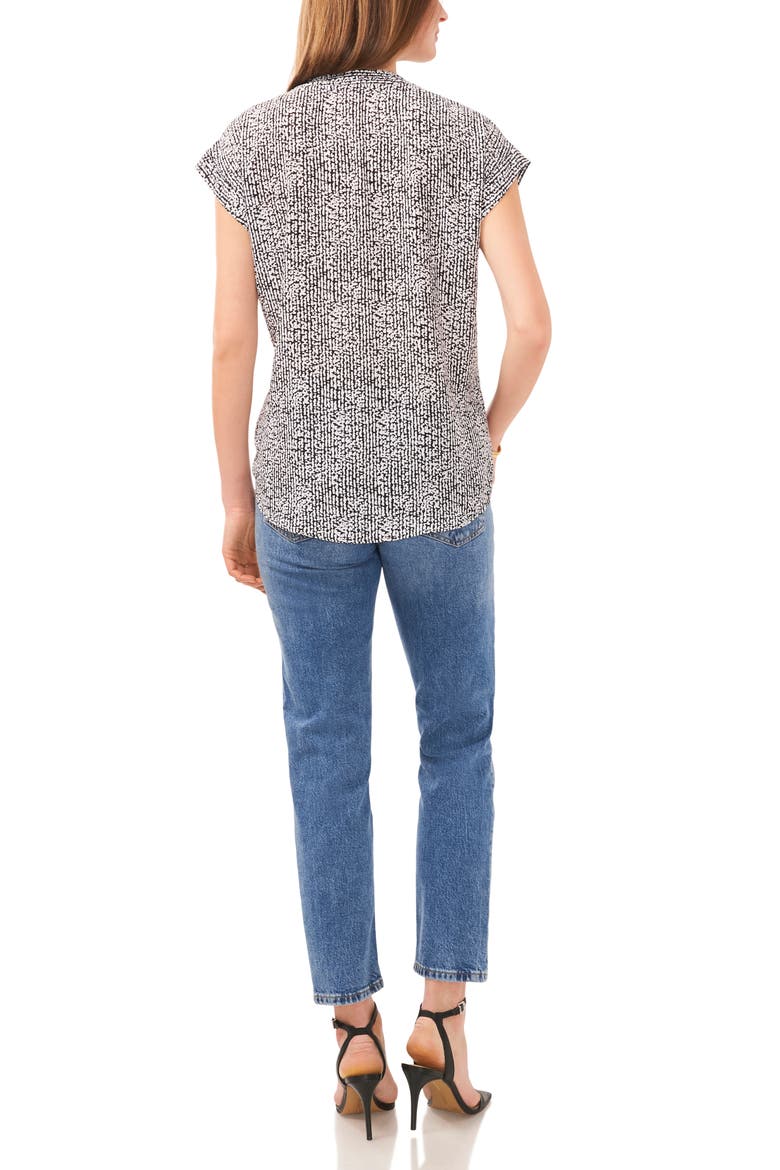 Abstract Print V-Neck Top, Alternate, color, RICH BLACK