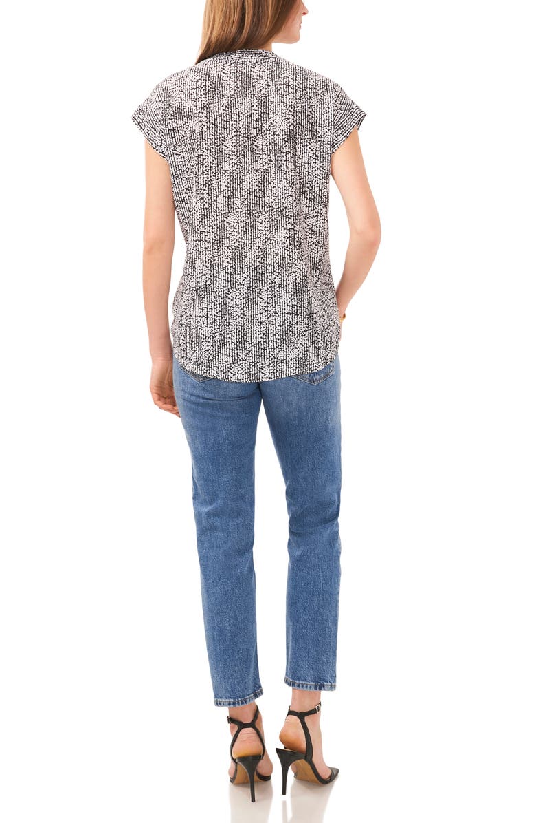 Vince Camuto Abstract Print V-Neck Top, Alternate, color,