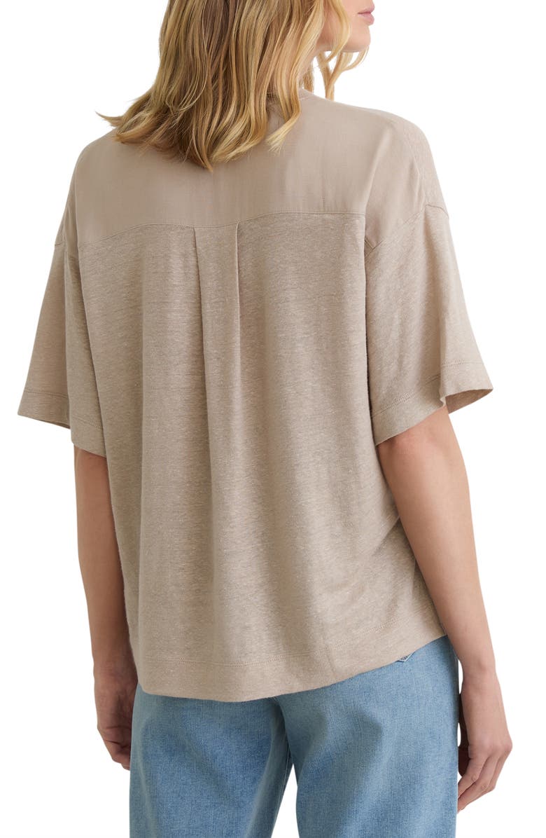 Reiss Linen V-Neck Tee, Alternate, color, Stone Neutral