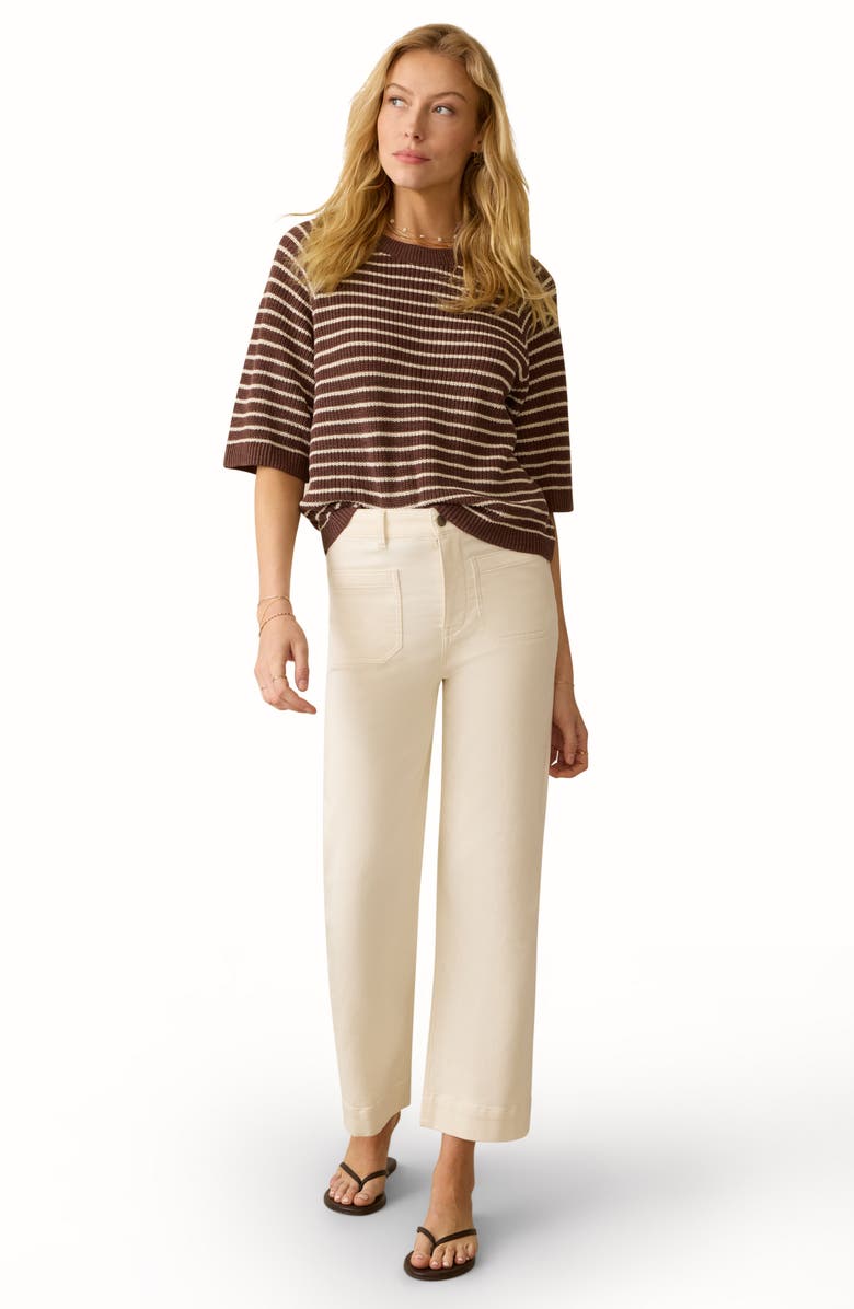 Faherty Miramar Short Sleeve Linen & Organic Cotton Sweater, Alternate, color,