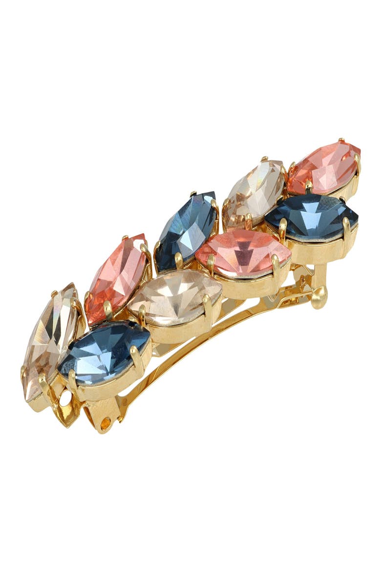 Small Ivy Swarovski Crystal Barrette, Main, color, ROSE/LIGHT SILK/ROSE PEACH