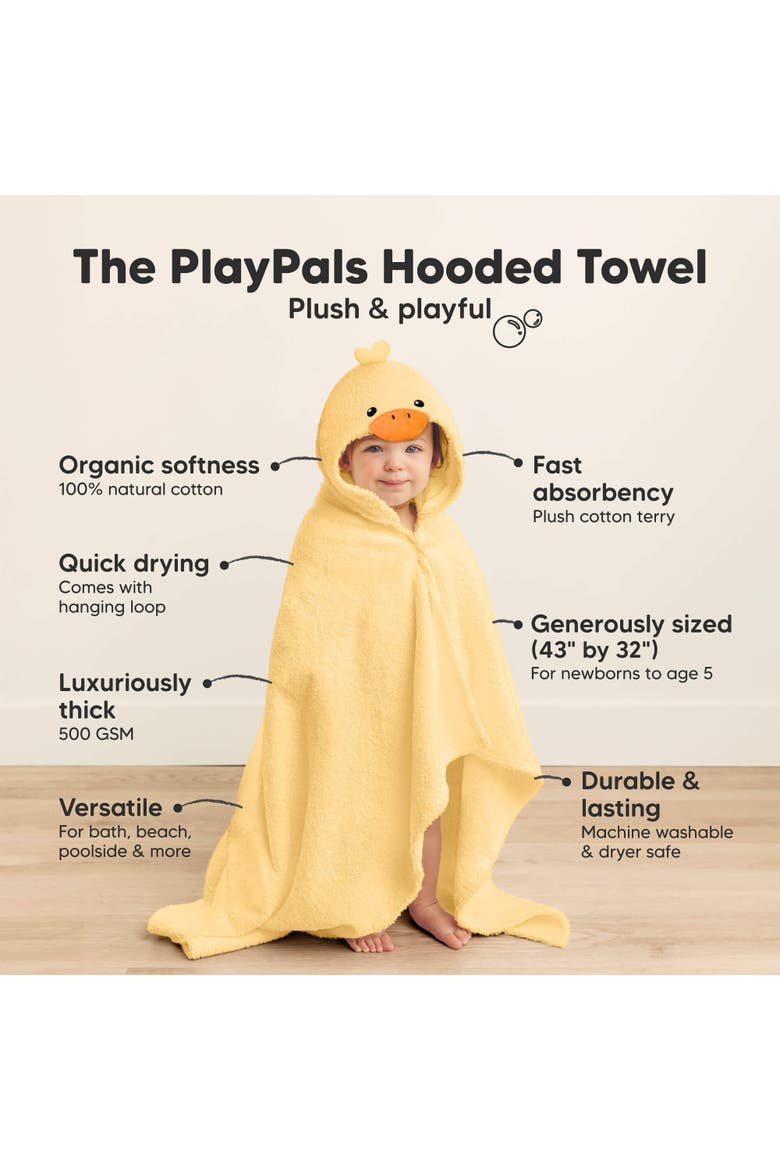PlayPals Hooded Towel, Alternate, color, Duci
