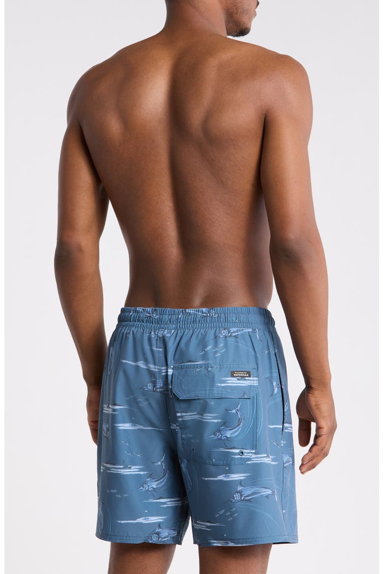 Mix Volley 17" Swim Trunks, Alternate, color, DARK DENIM