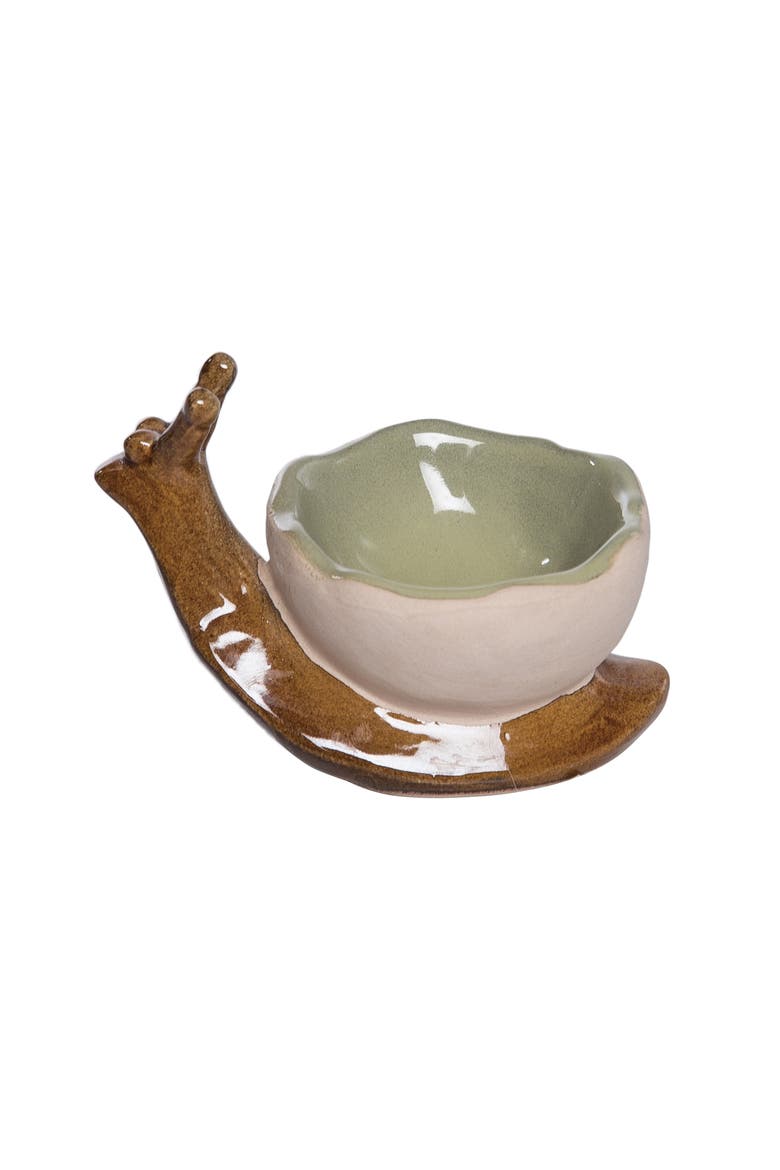 Ceramic Snail Shape Bowl Multicolored for Spring Serving and Entertaining, Main, color, Multicolored