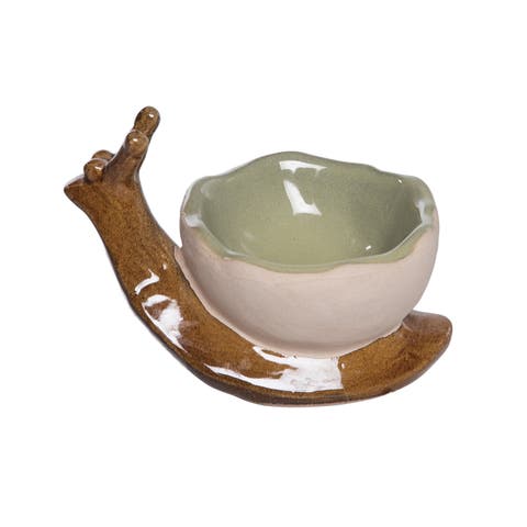 Ceramic Snail Shape Bowl Multicolored for Spring Serving and Entertaining