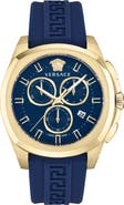 Versace Silicone Strap Chronograph Watch, 43mm