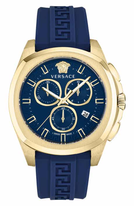 Versace Silicone Strap Chronograph Watch, 43mm