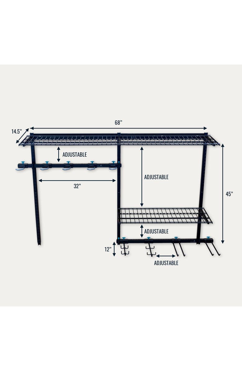 StoreYour G-Bike Pro | Adjustable Wall Storage System | Holds 500 lbs, Alternate, color, Black