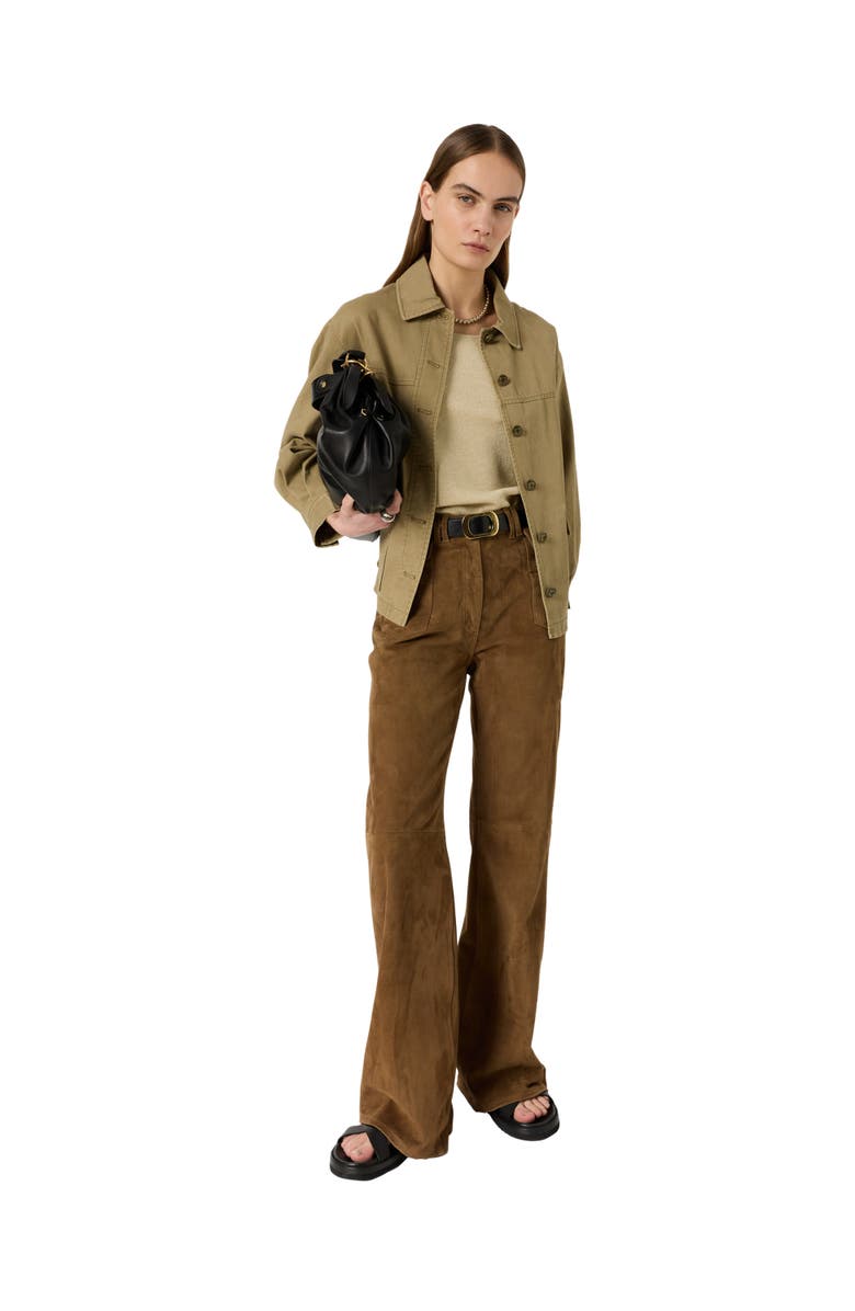 GERARD DAREL Tyana Boxy Denim Jacket, Alternate, color, Medium Khaki