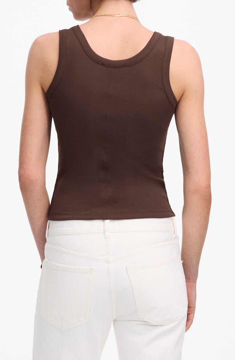 Madewell Scoop Neck Regenerative Cotton Rib Tank, Alternate, color, Henna