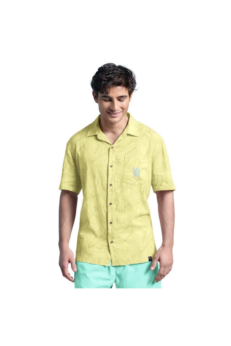 Men's Margaritaville  Yellow San Diego Padres Linen Button-Up Party Shirt, Main, color, Yellow
