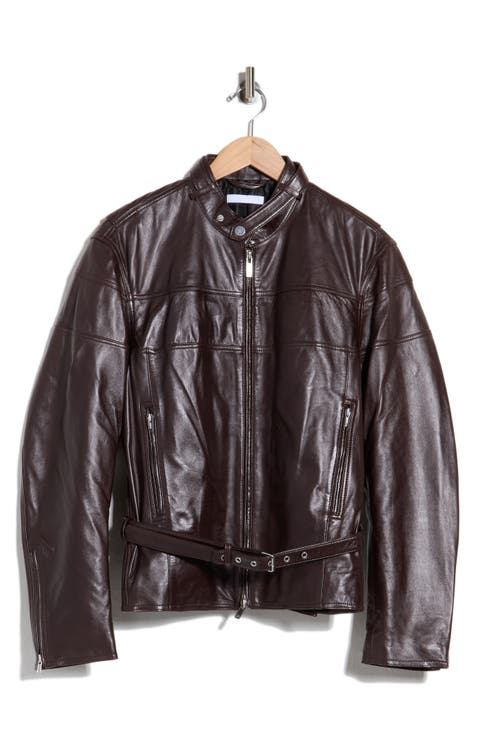 Le Moto Leather Bomber Jacket