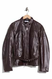 Le Moto Leather Bomber Jacket