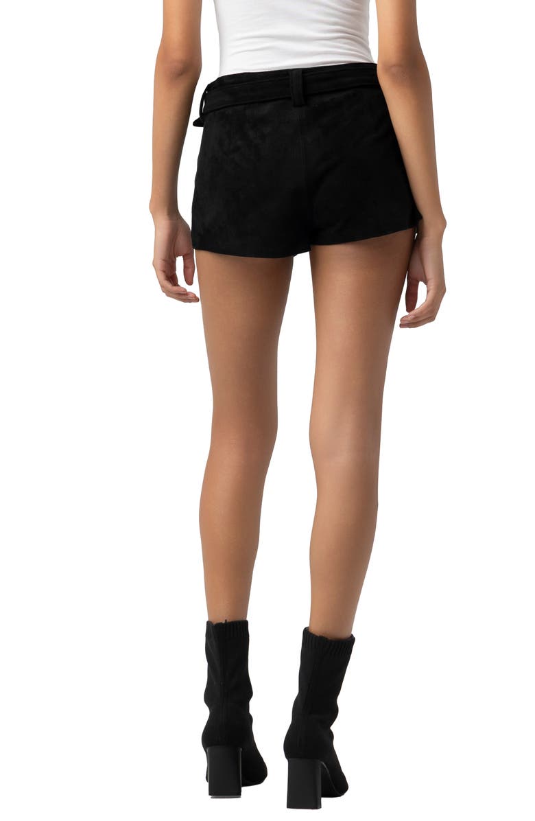 BLANKNYC Belted Low Rise Faux Suede Microshorts, Alternate, color, Social Scene