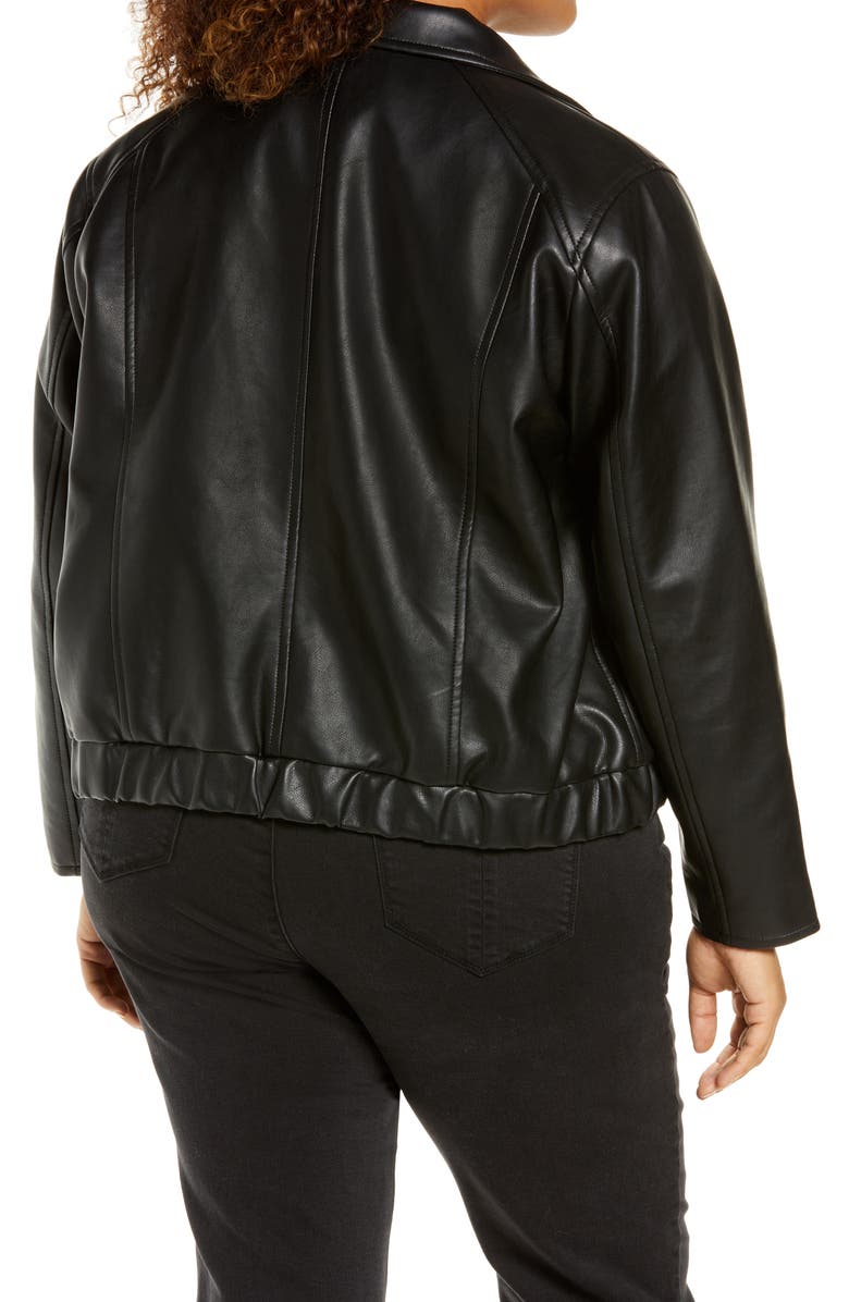 BLANKNYC Faux Leather Jacket with Hooded Bib Insert, Alternate, color,