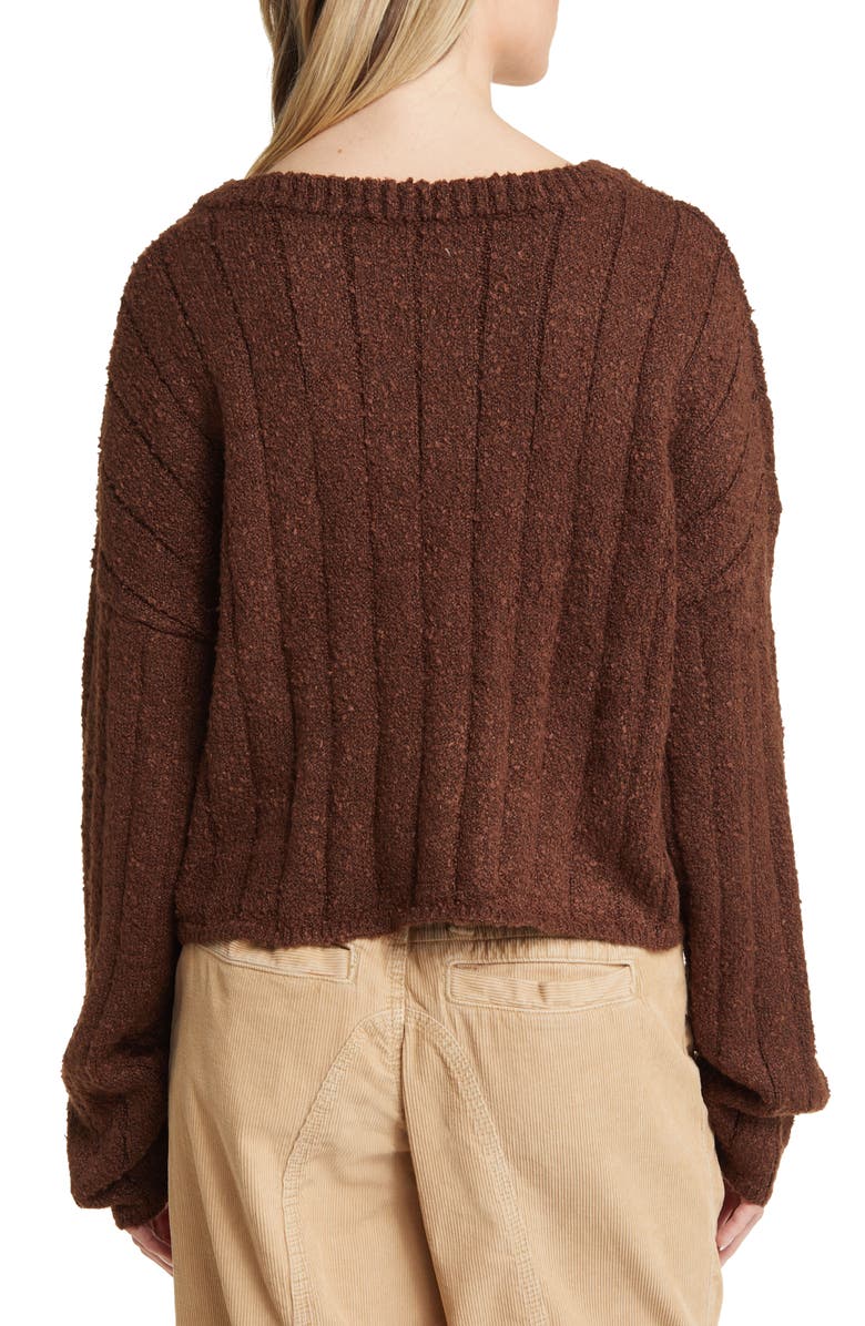 PacSun V-Neck Rib Crop Sweater, Alternate, color, 