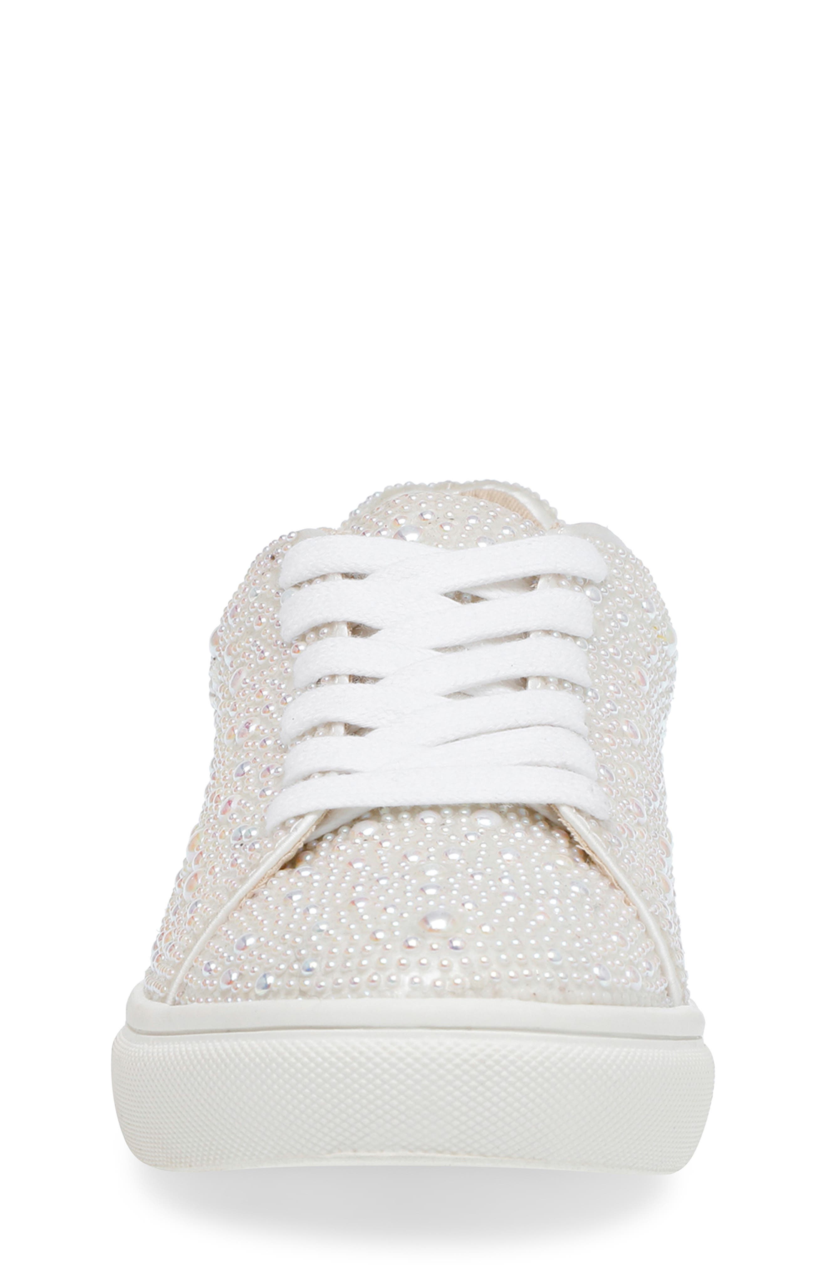 Sidny Crystal Sneaker, Alternate, color, PEARL