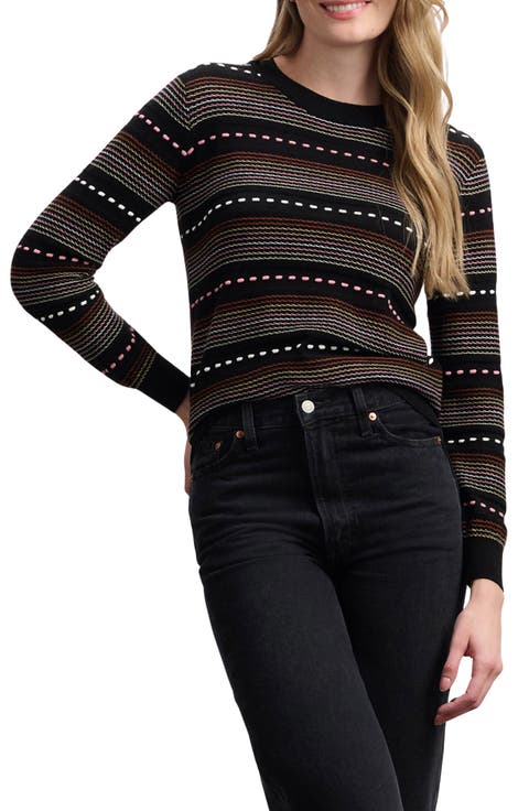 Kate Textured Stripe Crewneck Sweater