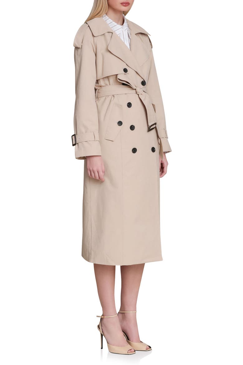 Belted Long Trench Coat, Alternate, color, WHEAT