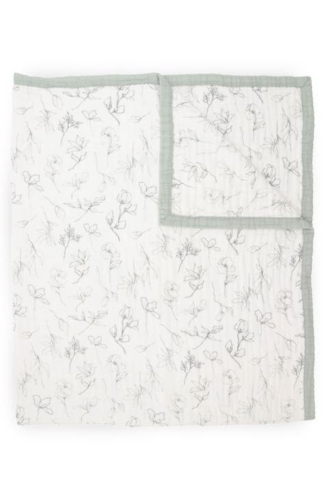 Organic Cotton Muslin Quilted Throw