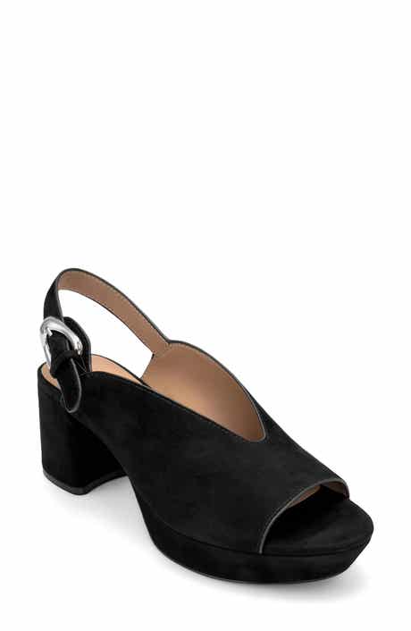 Cici Leather Peep Toe Slingback Sandal