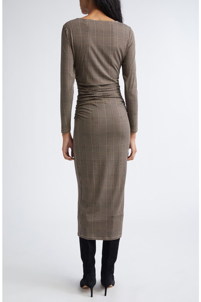 Charissa Plaid Long Sleeve Body-Con Dress, Alternate, color, DARK ACORN MULTI