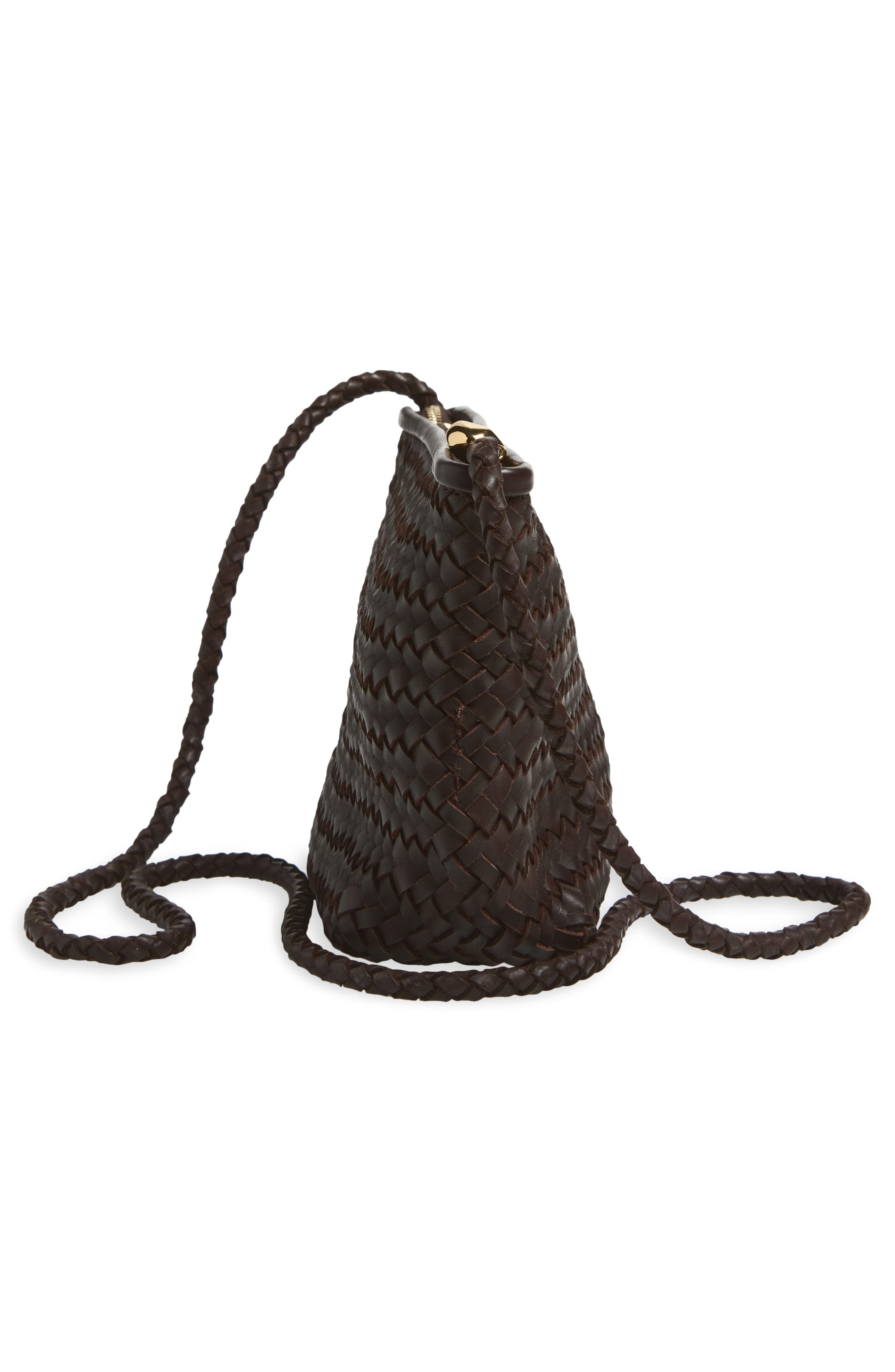 Madewell The Signature Woven Leather Crossbody Bag, Alternate, color, Coffee Bean