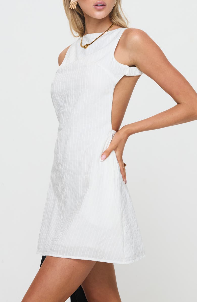Princess Polly Swoon Open Back Cotton Minidress, Alternate, color, White