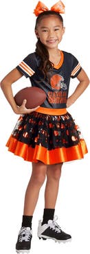 JERRY LEIGH Girls Youth Brown Cleveland Browns Tutu Tailgate Game Day V-Neck Costume