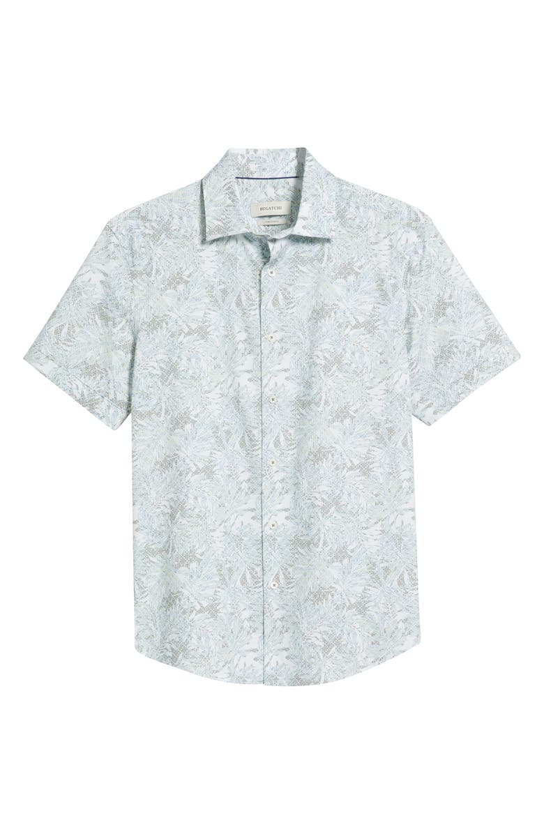 Bugatchi Miles OoohCotton<sup>®</sup> Abstract Print Short Sleeve Button-Up Shirt, Alternate, color, 