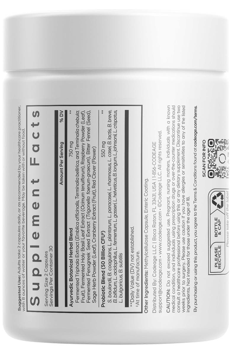 Codeage Women's SBO Probiotic 50 Billion CFU + Prebiotics Supplement, Alternate, color, White