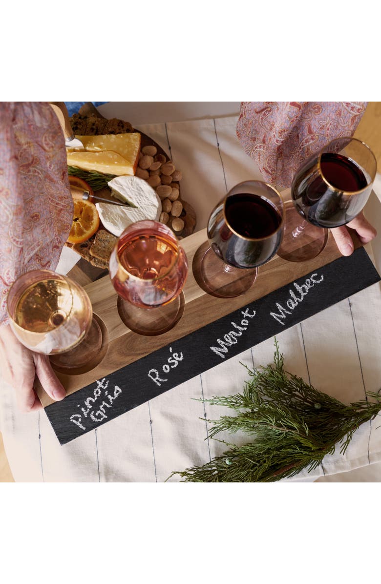 TWINE Acacia Wood Wine Flight Board, Alternate, color, Wood