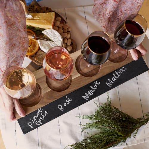 Twine Acacia Wood Wine Flight Board In Wood