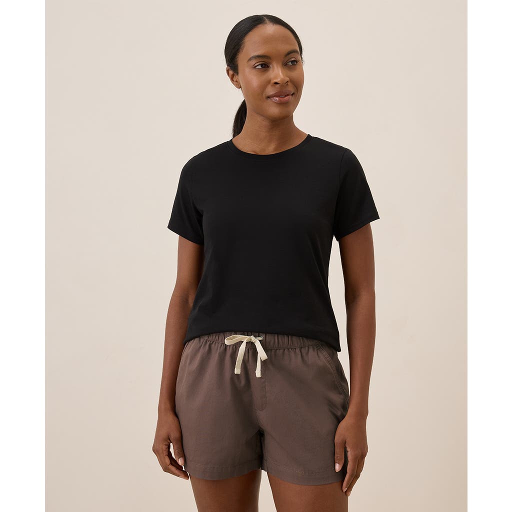 Pact Organic Cotton Luxe Stretch Jersey Slim Tee In Black