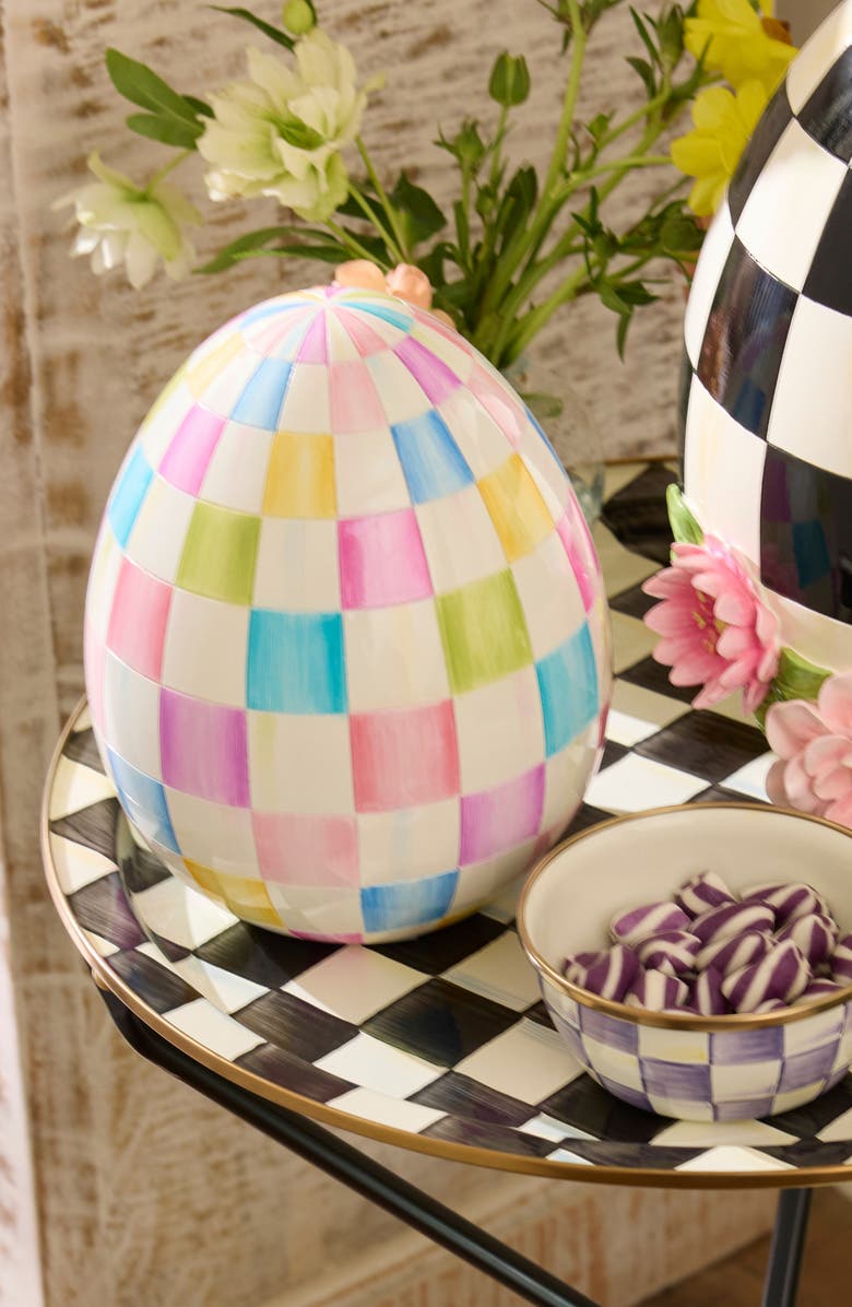MACKENZIE CHILDS Frolic Spring Multi Check Medium Egg, Alternate, color, Multi