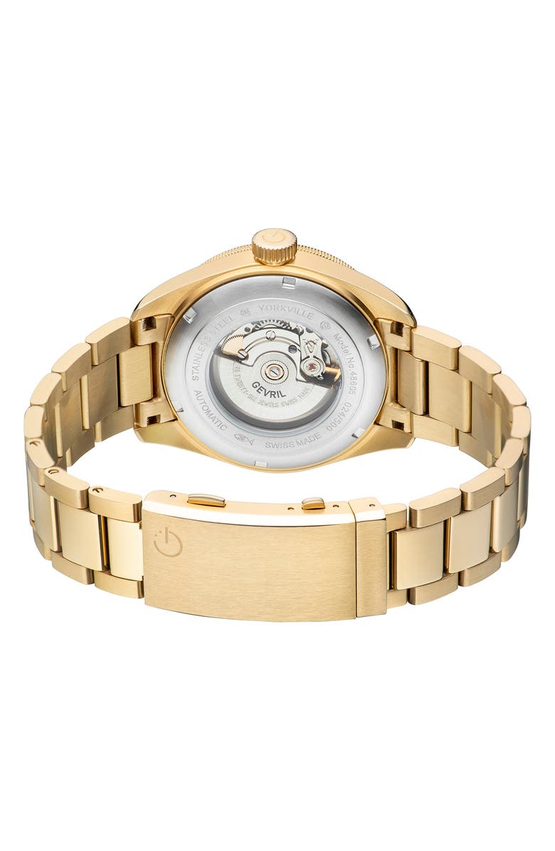 GEVRIL Yorkville Bracelet Watch, 43mm, Alternate, color, Gold