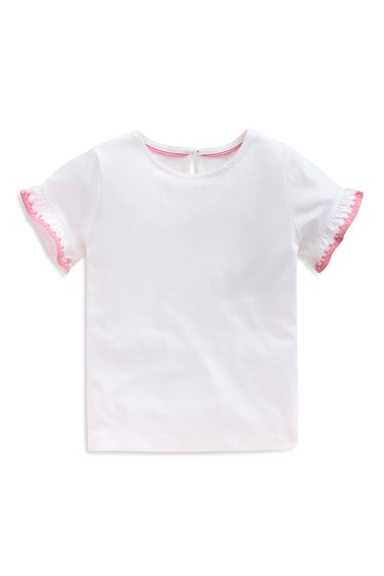 Kids' Flutter Sleeve Top, Main, color, IVORY