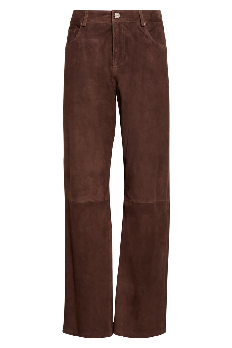 Wide Leg Suede Jeans, Main, color, MUD BROWN
