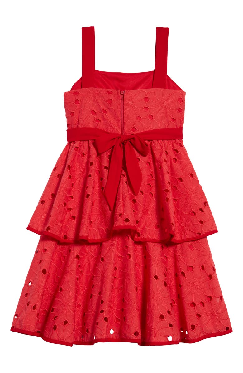 Marchesa SLVLSS TIERED FLORAL EYELET, Alternate, color,