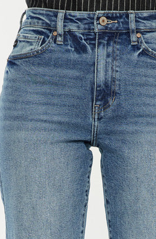 Kancan Ophelia High Rise True Straight Leg Jeans In Blue