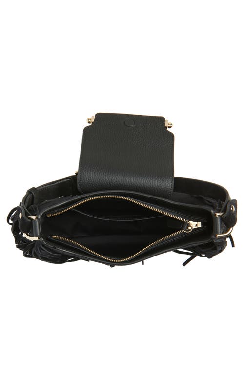 Strathberry X Cinq À Sept Multrees Fringe Suede Hobo Bag In Black