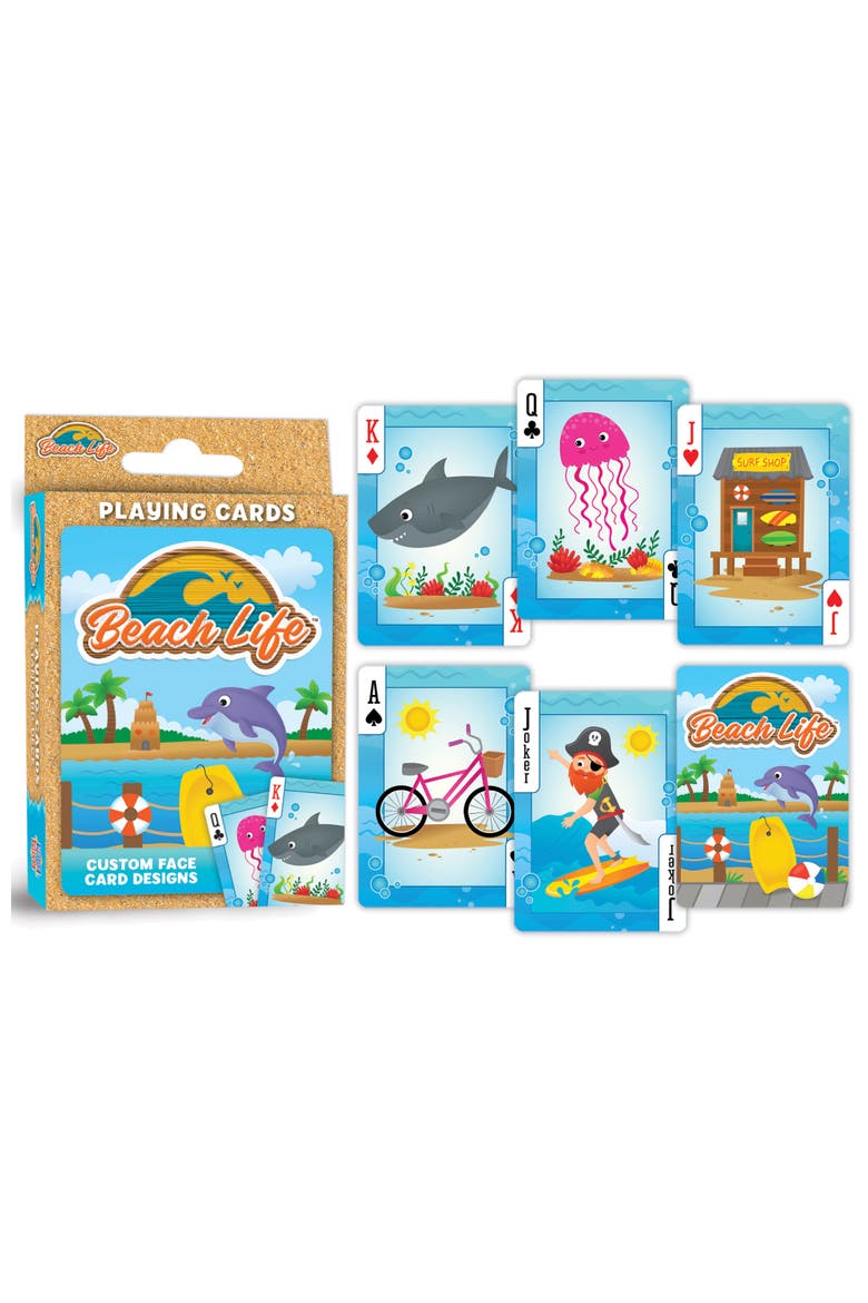 Beach Life Playing Cards, Alternate, color, Multicolor
